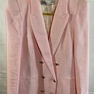 Zara Women’s Pink Dbl Breasted Blazer